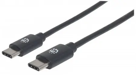 MANHATTAN kabel Hi-Speed USB-C, Type-C Male to Type-C Male, 0, 5m, černý