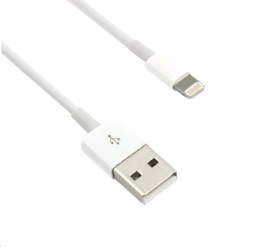 Kabel C-TECH USB 2.0 Lightning (IP5 a vyšší) nabíjecí a synchronizační kabel, 2m, bílý
