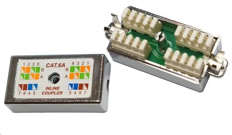 Spojovací box FTP Cat6A narážecí, stříbrná
