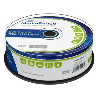 MediaRange - zapisovatelné DVD-R - 4,7 GB, 25 ks