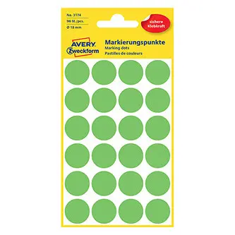 Avery Zweckform 3174 etikety 18mm 4 ks neon zelené