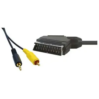 Audio/Video kabel SCART samec - CINCH samec + Jack (3.5mm) samec, 1.5m, černý, DOPRODEJ