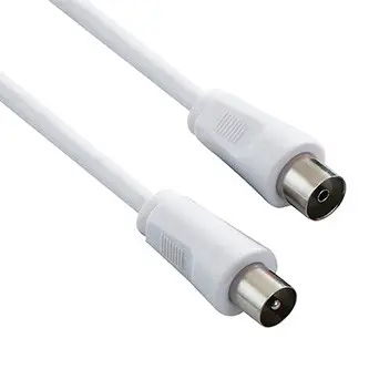 Antenní kabel Coax (9.5mm) samec - Coax (9.5mm) samice, 2m, 75 Ohm, bílý, DOPRODEJ