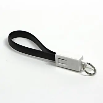 USB kabel (2.0), USB A samec - microUSB samec, 49160, 0.2m, černý, klíčenka, DOPRODEJ