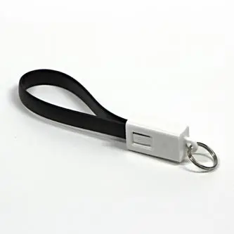 Logo USB kabel (2.0), USB A samec - microUSB samec, 0.2m, černý, blistr, klíčenka, DOPRODEJ