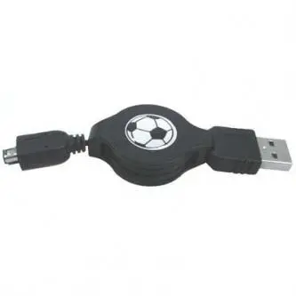 Logo USB kabel (1.1), USB A samec - 4-pin samec, 0.7m, navíjecí, černý, HIROSE, DOPRODEJ