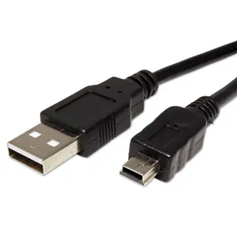 USB kabel (2.0), USB A samec - miniUSB samec, 3m, černý, DOPRODEJ