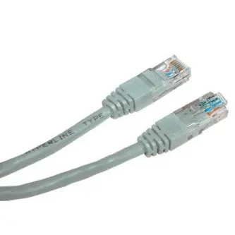 Síťový LAN kabel UTP patchcord, Cat.6, RJ45 samec - RJ45 samec, 10 m, nestíněný, šedý, economy, DOPRODEJ