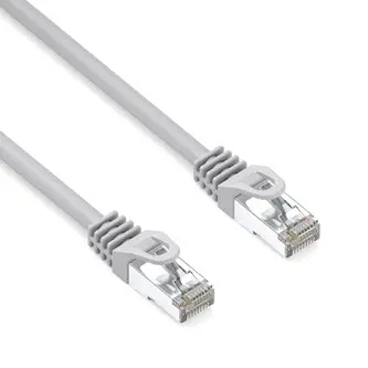 Síťový LAN kabel S/FTP patchcord, Cat.6a, RJ45 samec - RJ45 samec, 15 m, dvojitě stíněný, LSOH, šedý, 10 Gb/s, economy, DOPRODEJ