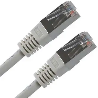 Síťový LAN kabel FTP patchcord, Cat.5e, RJ45 samec - RJ45 samec, 50 m, stíněný, šedý, economy, DOPRODEJ