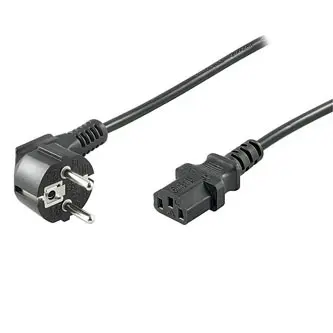 Síťový kabel 230V napájecí, CEE7 (vidlice) - C13, 1m, VDE approved, černý, DOPRODEJ
