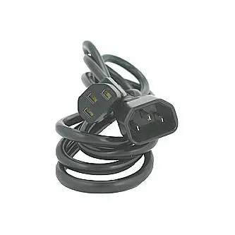 Síťový kabel 230V prodlužovací, C13 - C14, 3m, VDE approved, černý, Logo, DOPRODEJ