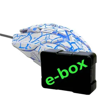 E-blue Auroza Gaming Myš drátová, bílá, 4000DPI, e-box