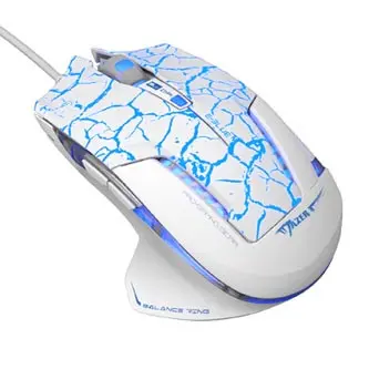 E-blue Mazer Pro Myš drátová, bílo-modrá, 2500DPI