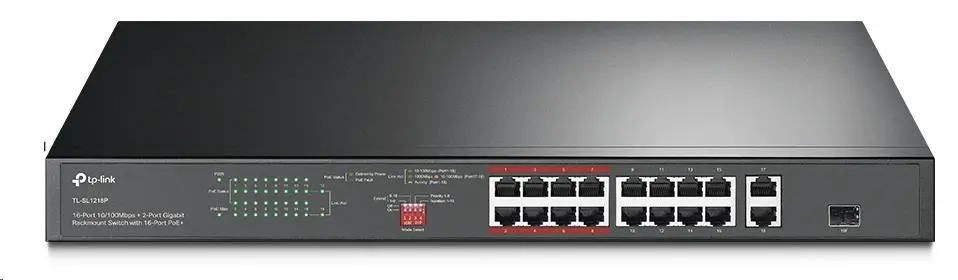 TP-Link TL-SL1218P 16xFE POE+ 150W 2xGb nonPOE,1xSFP CCTV switch