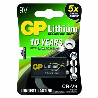 GP Jednorázová lithiová baterie 9V, 1-pack