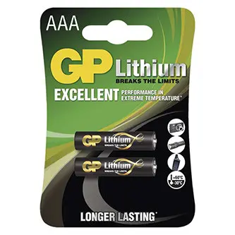 Baterie lithiová AAA R03 1,5V GP  2ks