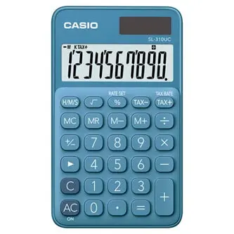 Casio Kalkulačka SL 310 UC BU, modrá, desetimístná, duální napájení, DOPRODEJ