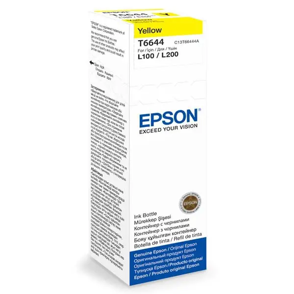 EPSON ink bar T6644 Yellow ink container 70ml pro L100/L200/L550/L1300/L355, BAR 7500 stran