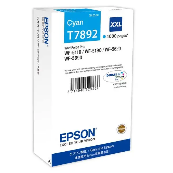 WF-5xxx Series Ink Cartridge XXL Cyan T7892