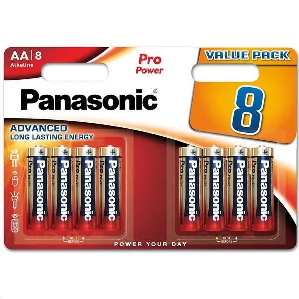PANASONIC Alkalické baterie Pro Power LR6PPG/8BW AA 1,5V (Blistr 8ks) 4009,00