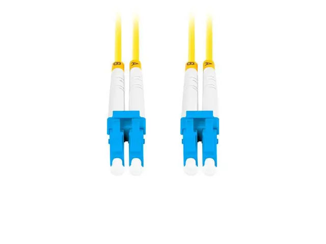 LANBERG optický patch cord SM LC/UPC-LC/UPC duplex 5m LSZH G657A1 průměr 3mm, barva žlutá