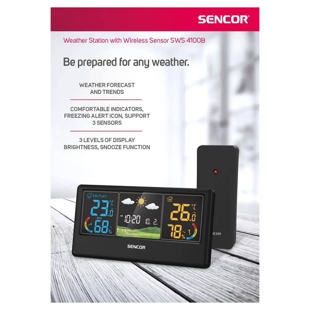 SENCOR Meteostanice SWS 4100 B černá