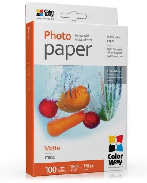 COLORWAY fotopapír/ matte 190g/m2, 10x15/ 100 kusů
