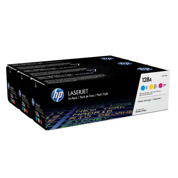 HP 128A trojbalení - azurová, purpurová, žlutá