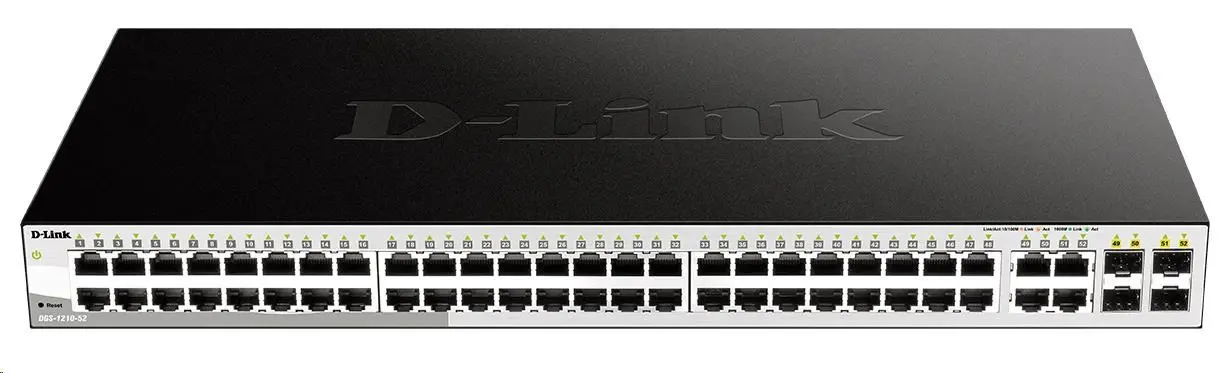 D-Link DGS-1210-52 L2/L3 Smart+ switch, 48x GbE, 4x RJ45/SFP, fanless