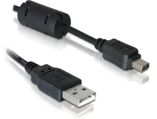 DELOCK USB 2.0 - miniUSB 12pin - alternativa Olympus CB-USB6, CB-USB8 1m, černý