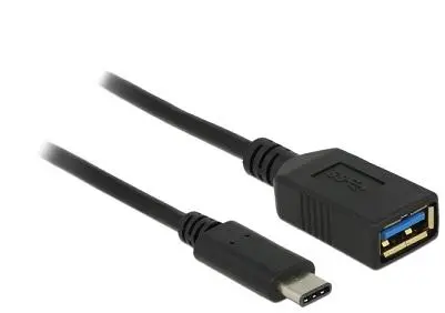 Delock adaptér SuperSpeed USB (USB 3.1, Gen 1) USB Type-C samec > USB Type A samice 15 cm černý