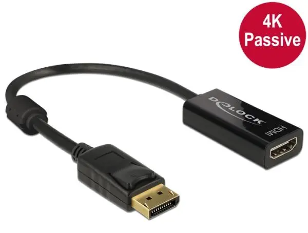 Delock Adaptér Displayport 1.2 samec > HDMI samice 4K pasivní černý