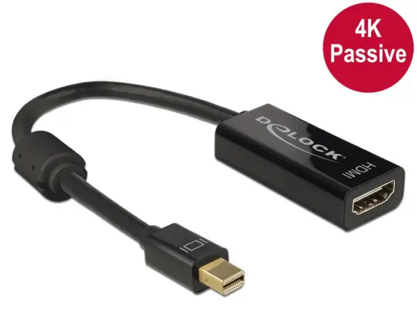 Delock Adaptér mini Displayport 1.2 samec > HDMI samice 4K pasivní černý