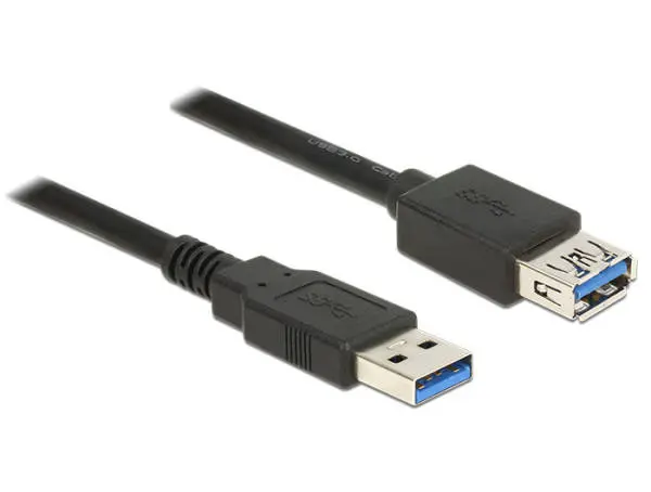 Delock Prodlužovací kabel USB 3.0 Typ-A samec > USB 3.0 Typ-A samice 1,5 m černý