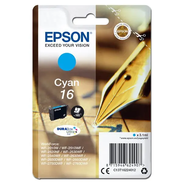 Epson Singlepack Cyan 16 DURABrite Ultra Ink
