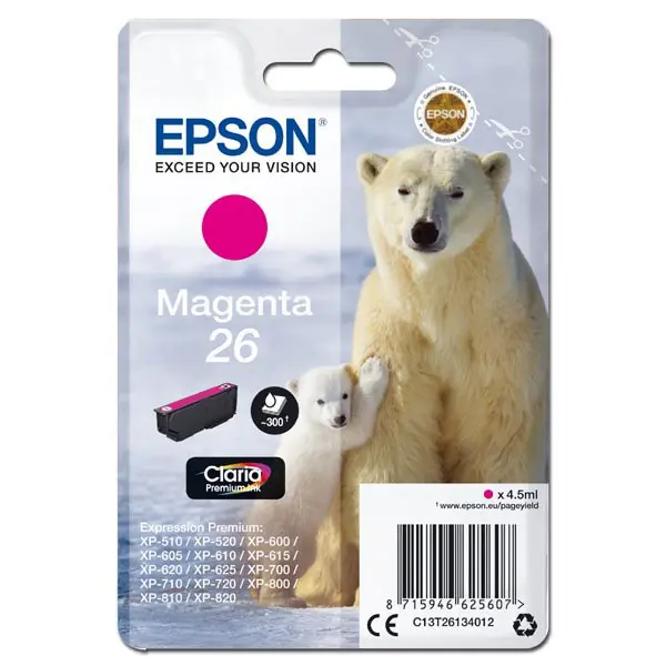Epson Singlepack Magenta 26 Claria Premium Ink