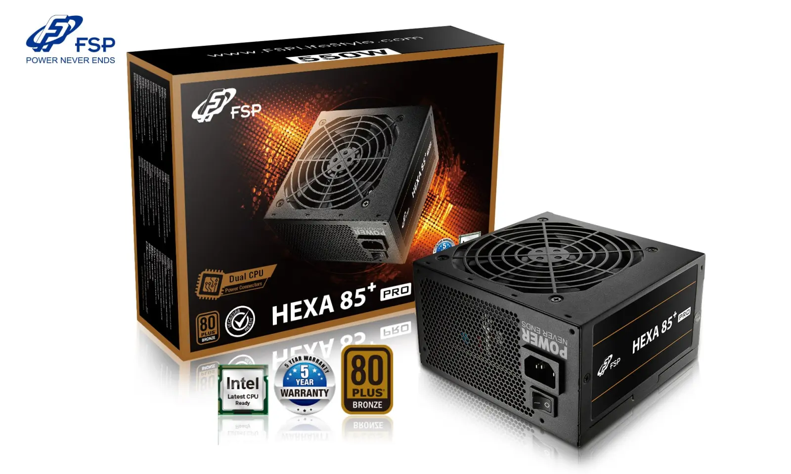 FSP/Fortron HEXA 85+ PRO 550/550W/ATX/80PLUS Bronze