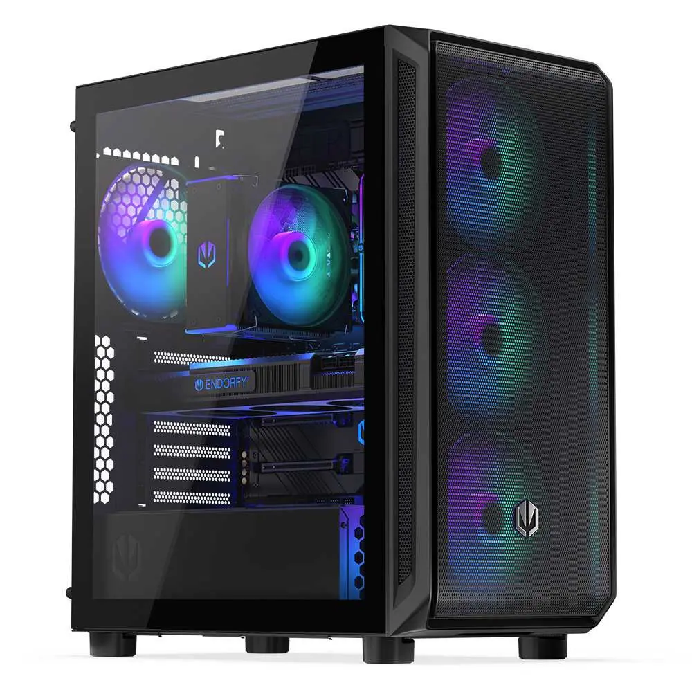 ENDORFY Case Arx 500 ARGB, Průhledná bočnice, ATX, 4x140mm ARGB Fan, černá