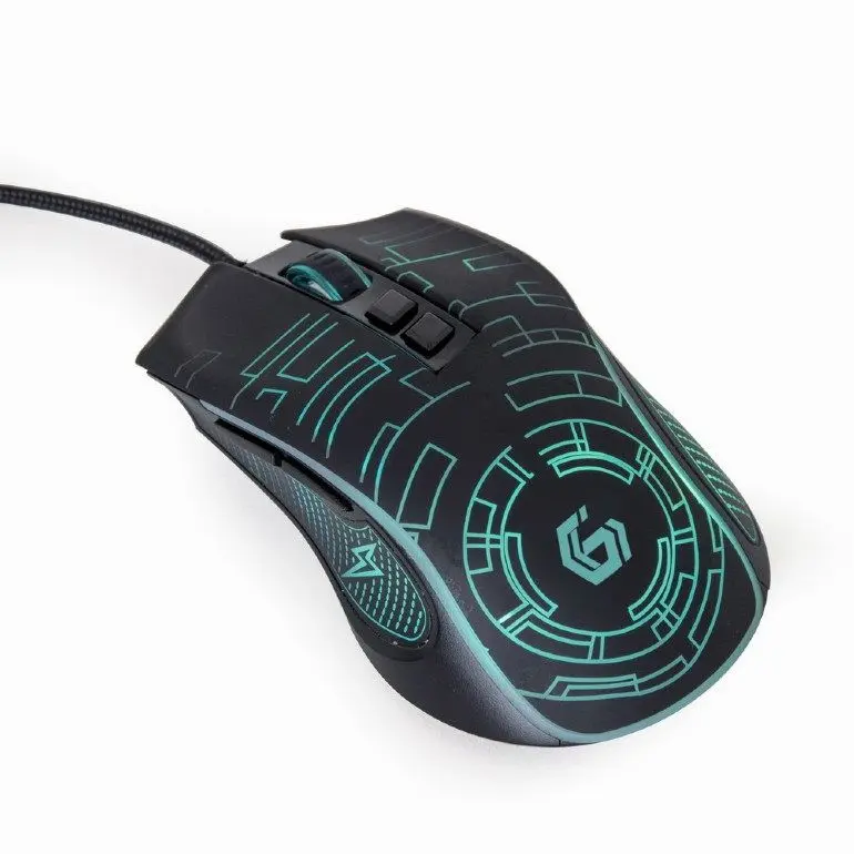 GEMBIRD myš MUSG-RGB-01, podsvícená, 7 tlačítek, černá, 3600DPI,  USB MUSG-RGB-01