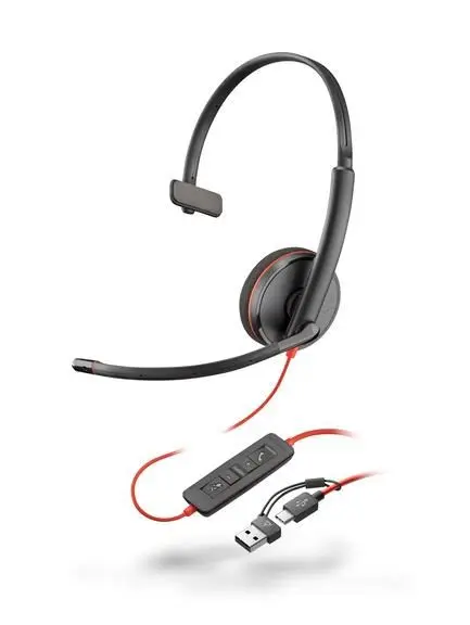 Poly Blackwire 3210 náhlavní souprava, USB-C/A adaptér, mono
