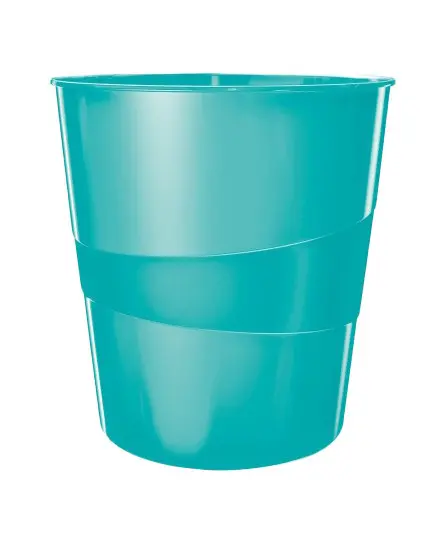Odpadkový koš LEITZ WOW - plastový, ledově modrý, objem 15 l