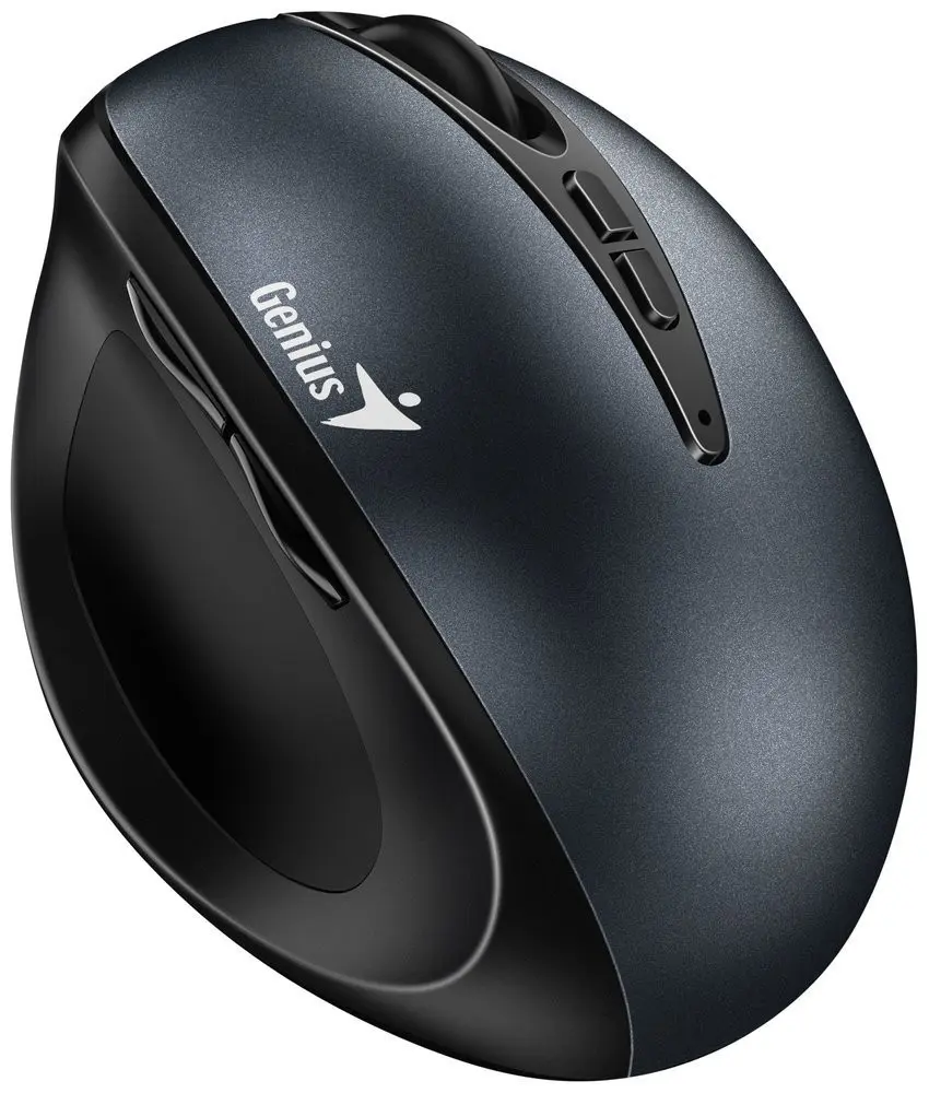 Genius Ergo 8300S/Vertikální/Optická/Pro praváky/1 600 DPI/Bezdrátová USB/Černá-šedá 31030037401