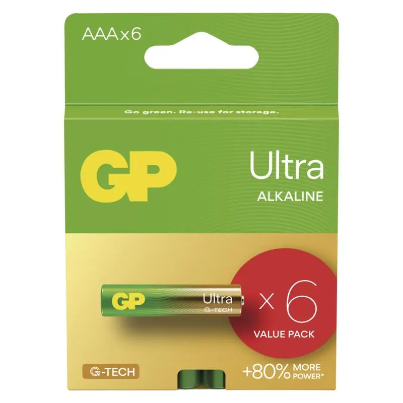 Baterie AAA (R03) alkalická GP Ultra 6ks