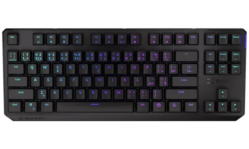 Endorfy herní klávesnice Thock TKL Wireless Black/USB/ Kaihl black/ černá / bezdrátová / US layout / mechanická /