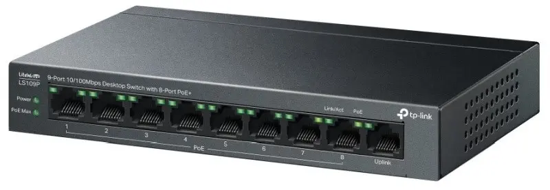 TP-Link LS109P 9x10/100 (8xPOE+) Desktop switch