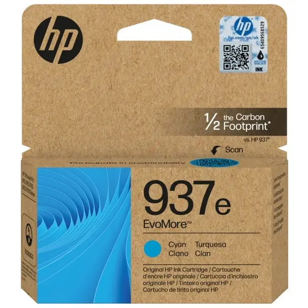 HP 937e inkoustová náplň azurová, 4S6W6NE