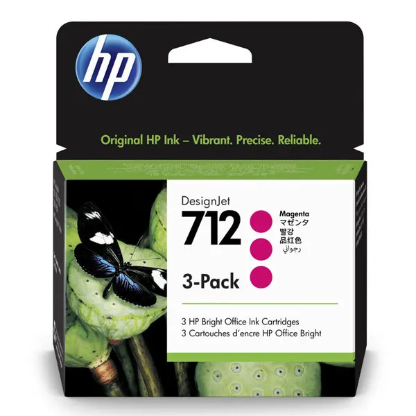 HP 712 Ink. náplň purpurová, trojbalení, 3ED78A