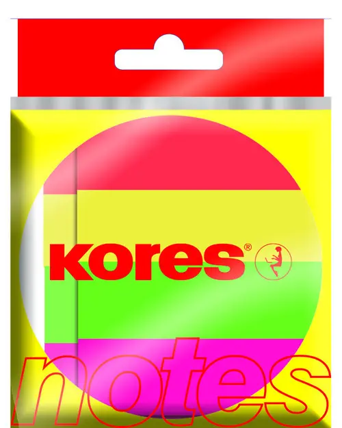 Bloček samolepící 50x20mm 4 neon barvy 4x50 listů Kores