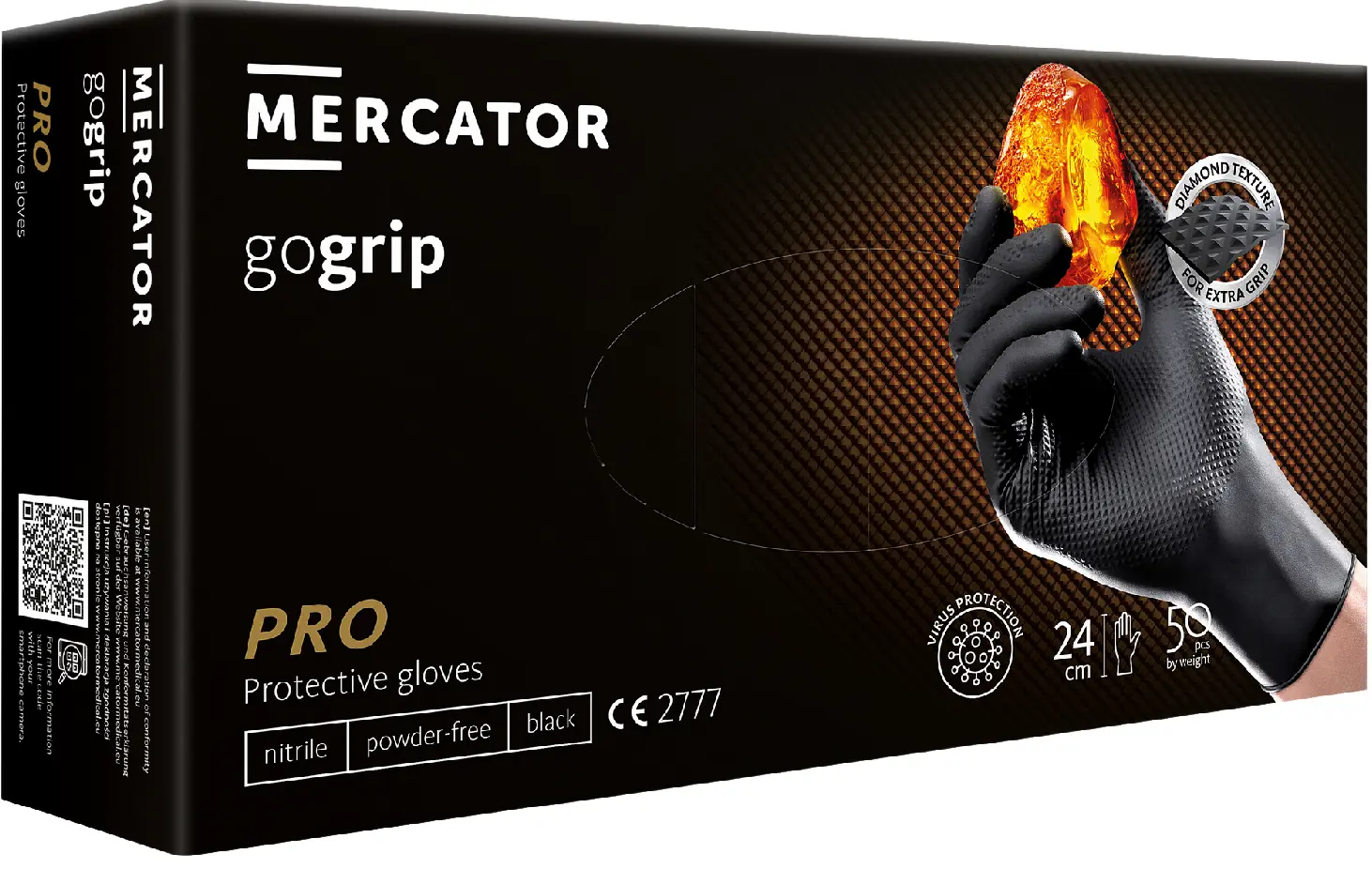 Mercator Medical gogrip jednorázové nitrilové black 50 ks